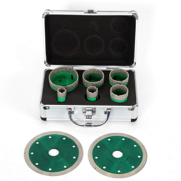 Lot de 6 outils de découpe diamantés pour scie à percer, scie à trous et scie cloche diamantée