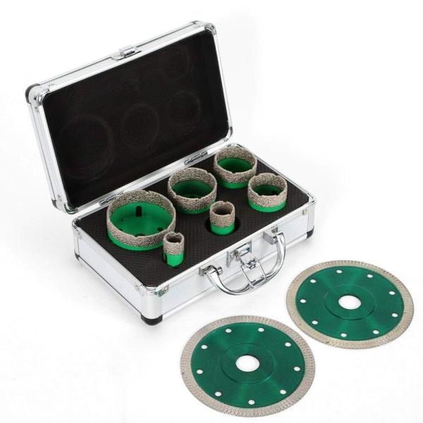 Lot de 6 outils de découpe diamantés pour scie à percer, scie à trous et scie cloche diamantée