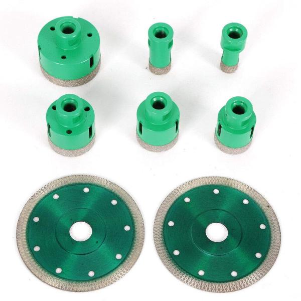 Lot de 6 outils de découpe diamantés pour scie à percer, scie à trous et scie cloche diamantée