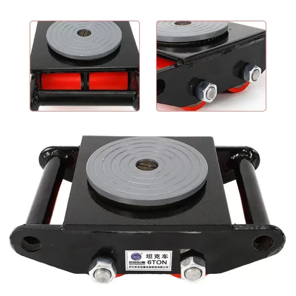 Roues blindées Pro Lift - 6 tonnes - Avec capote de rotation à 360 ° - Noir