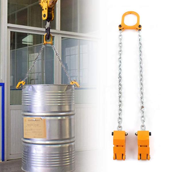Lève-tambour, 2000 lbs, dévidoir de chaîne, portable, levier de tambour, pour fûts en plastique et en métal (jaune)