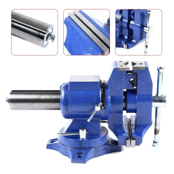 Grand étau rotatif - 100 mm - Pour machine à fraiser, 2 axes de rotation à 360 ° - Mâchoires en acier Grand étau rotatif - 100 mm - Pour machine à fraiser, 2 axes de rotation à 360 ° - Mâchoires en acier