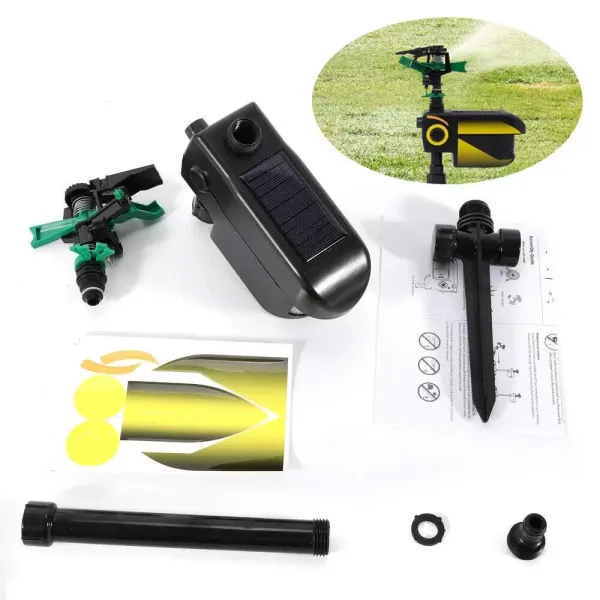 Répulsif solaire pour animaux de jardin avec jet d'eau de 30 m Répulsif solaire pour animaux de jardin avec jet d'eau de 30 m
