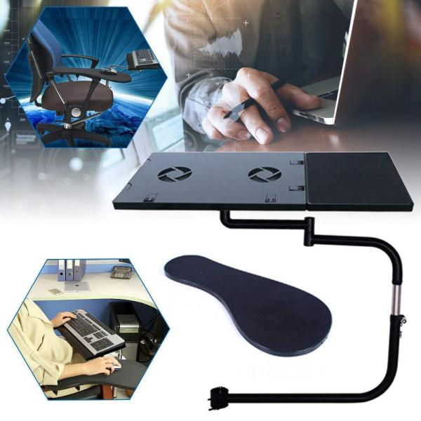 Support pour ordinateur portable entièrement mobile avec pince de chaise, support de poignet Support pour ordinateur portable entièrement mobile avec pince de chaise, support de poignet