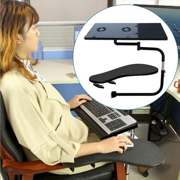 Support pour ordinateur portable entièrement mobile avec pince de chaise, support de poignet
