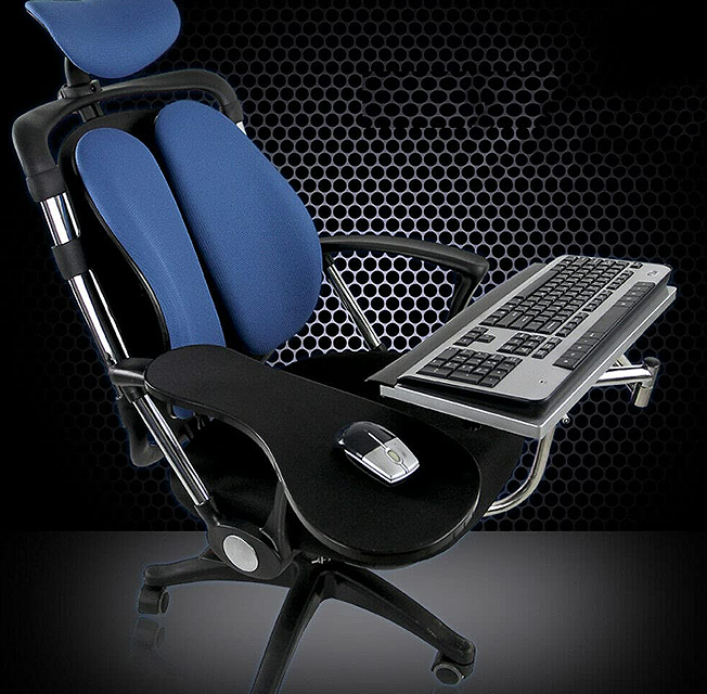 Support pour ordinateur portable entièrement mobile avec pince de chaise, support de poignet