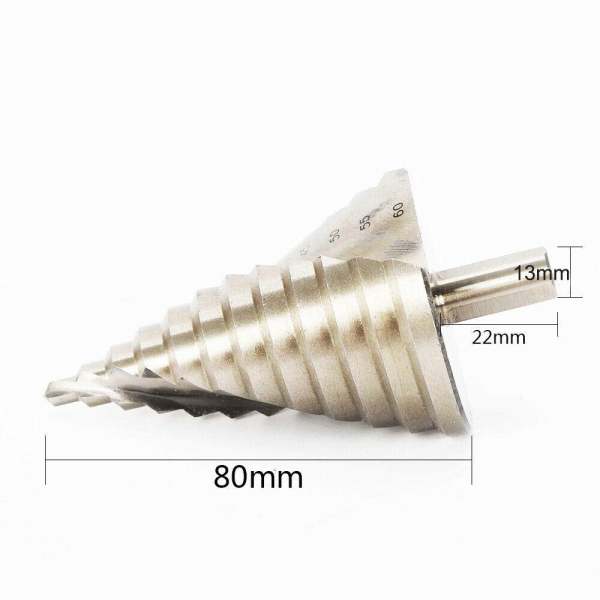 Foret étagé professionnel - Foret conique en métal - 6-60 mm - Pour métal, bois et plastique Foret étagé professionnel - Foret conique en métal - 6-60 mm - Pour métal, bois et plastique