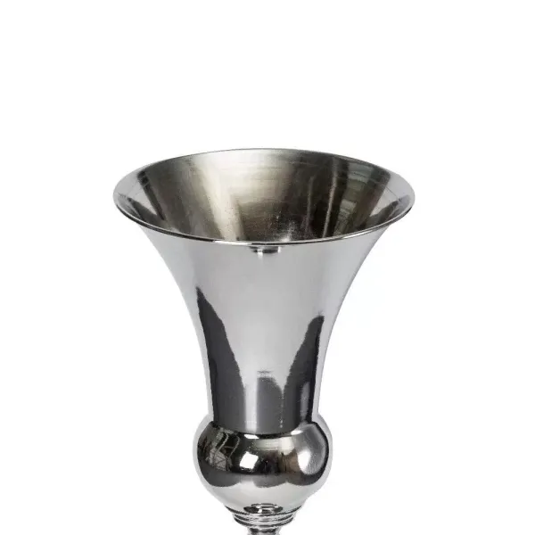 Vase décoratif moderne 74cm vase à fleurs vase de sol en métal argenté