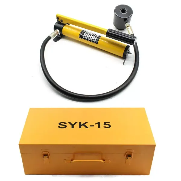 Perforatrice hydraulique en tôle - Avec cylindre et pompe hydraulique - Dans un coffret - Entretien facile - 15 t
