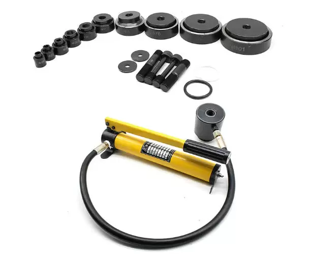 Perforatrice hydraulique en tôle - Avec cylindre et pompe hydraulique - Dans un coffret - Entretien facile - 15 t
