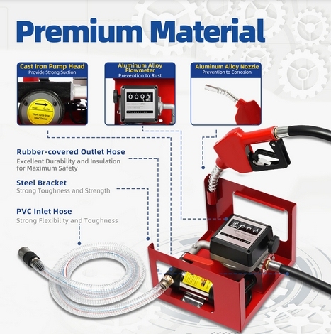 Pompe diesel auto-amorçante 230 V 45 l/min Pompe à fioul Pompe à carburant Pompe à huile