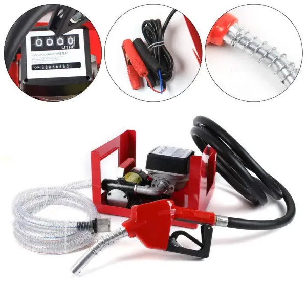 Pompe à diesel électrique, 45 l/min, pompe à fioul 12 V, outil auto-priming diesel, pompe à carburant avec compteur