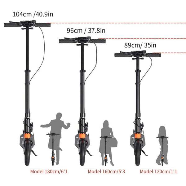 Trottinette pliable pour adulte jusqu'à 100 kg - Hauteur réglable (blanc)