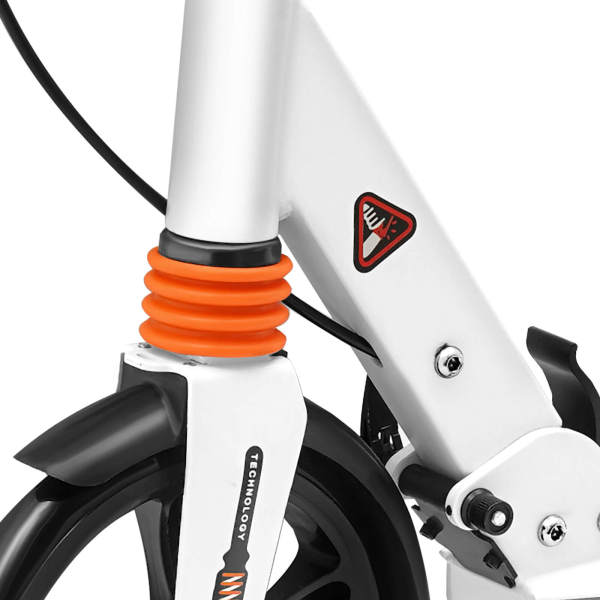 Trottinette pliable pour adulte jusqu'à 100 kg - Hauteur réglable (blanc)