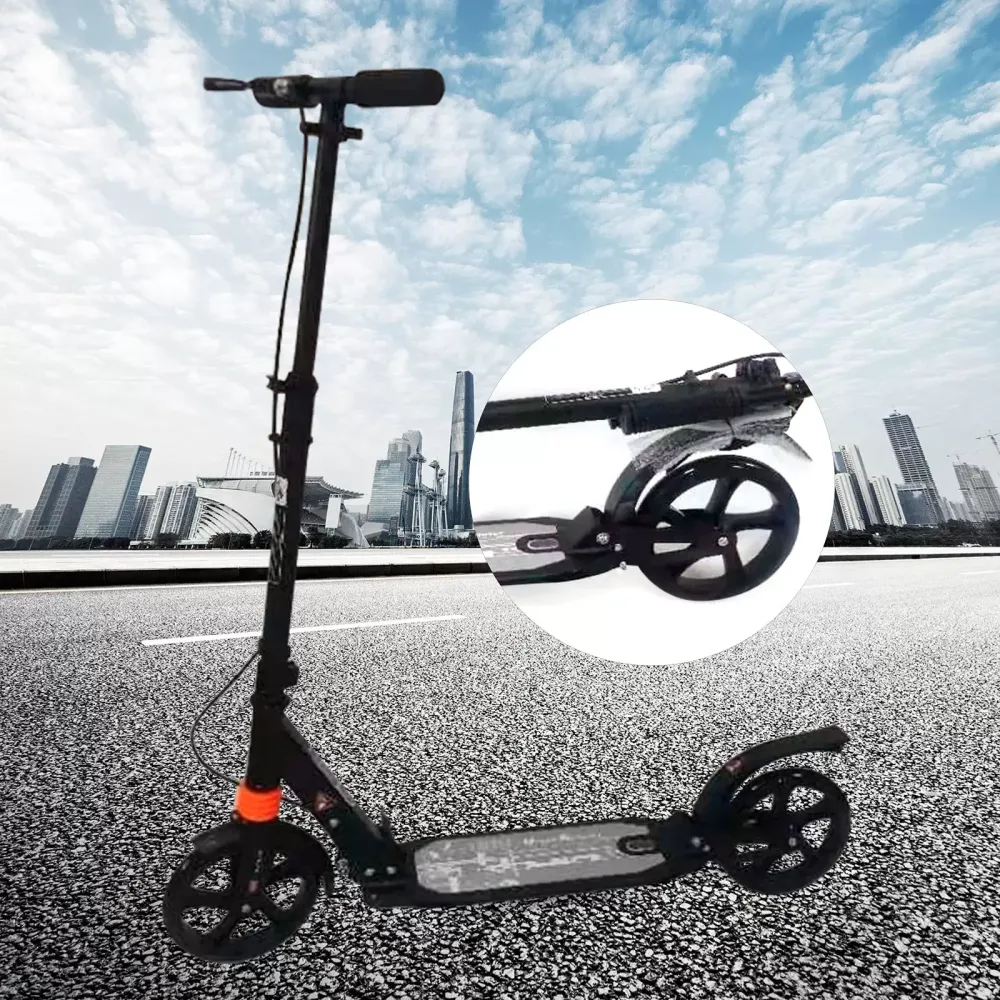 CNCEST Trottinette pliable pour adulte jusqu'à 100 kg - Hauteur réglable (noir)