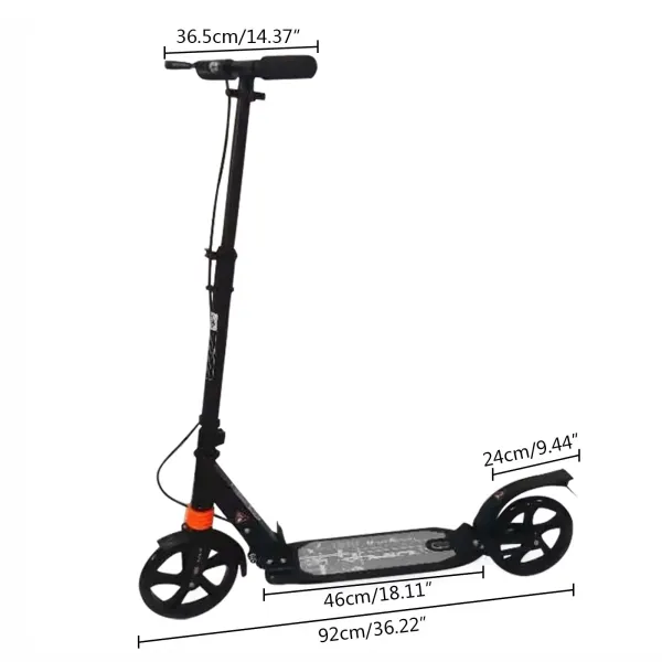 CNCEST Trottinette pliable pour adulte jusqu'à 100 kg - Hauteur réglable (noir)