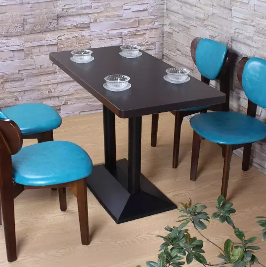 Tafelpoten van 72 cm met dubbele kolommen, stalen onderstel, rechthoekige onderplaat, bistrotafel, zwart onderstel