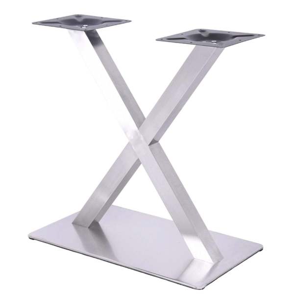Pieds de table en acier inoxydable en X shape - Table Cadre Table Base Set - Table DIY 72 cm - pour Restaurant, Pub, Bureau (blanc)