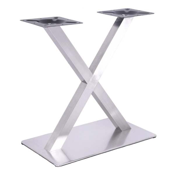 Pieds de table en acier inoxydable en X shape - Table Cadre Table Base Set - Table DIY 72 cm - pour Restaurant, Pub, Bureau (blanc)