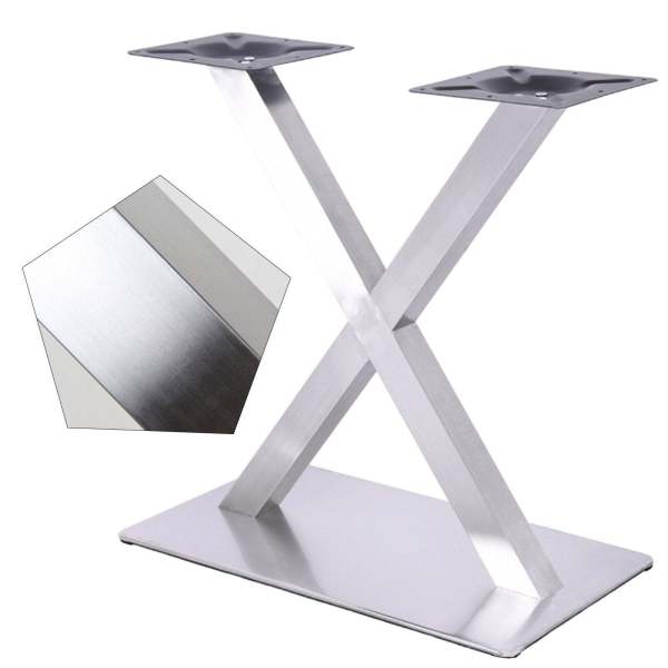 Pieds de table en acier inoxydable en X shape - Table Cadre Table Base Set - Table DIY 72 cm - pour Restaurant, Pub, Bureau (blanc)
