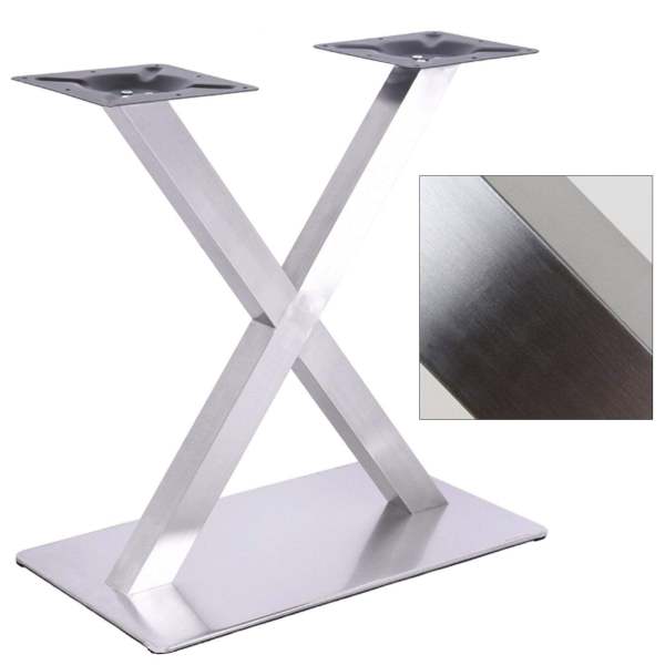 Pieds de table en acier inoxydable en X shape - Table Cadre Table Base Set - Table DIY 72 cm - pour Restaurant, Pub, Bureau (blanc)