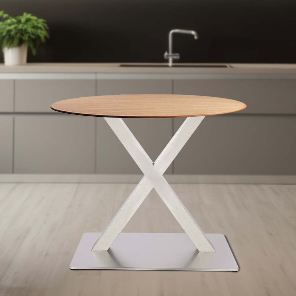 Pieds de table en acier inoxydable en X shape - Table Cadre Table Base Set - Table DIY 72 cm - pour Restaurant, Pub, Bureau (blanc)