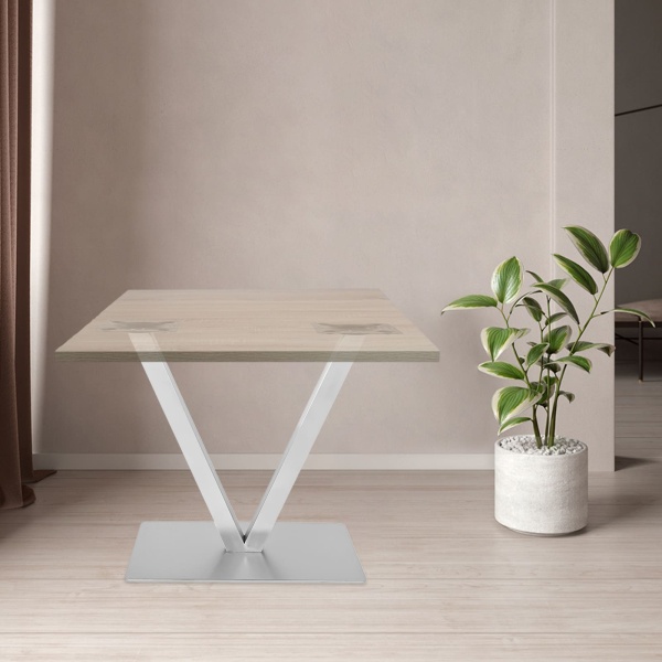 Pieds de table en forme de V en acier inoxydable brossé - Modèle en V