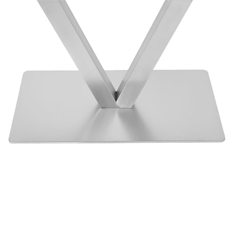 Pieds de table en forme de V en acier inoxydable brossé