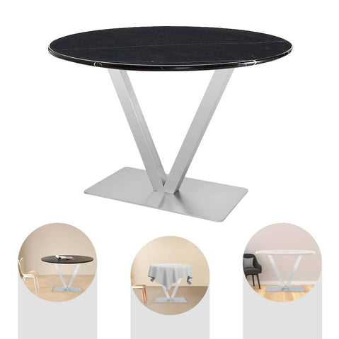 Pieds de table en forme de V en acier inoxydable brossé