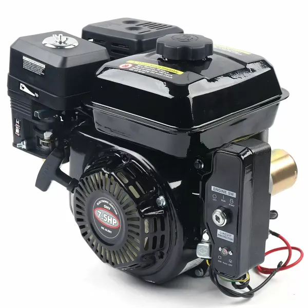 Moteur à essence 4 temps 212 cm³ - Moteur colonne 7,5 CV OHV - Démarrage facile avec démarrage électrique - 1 cylindre