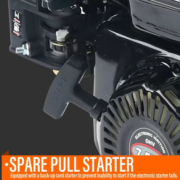 Moteur à essence 4 temps 212 cm³ - Moteur colonne 7,5 CV OHV - Démarrage facile avec démarrage électrique - 1 cylindre