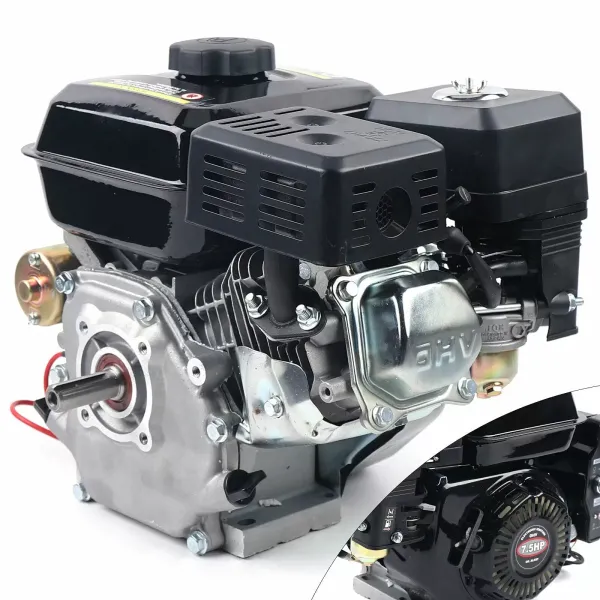 Moteur à essence 4 temps 212 cm³ - Moteur colonne 7,5 CV OHV - Démarrage facile avec démarrage électrique - 1 cylindre