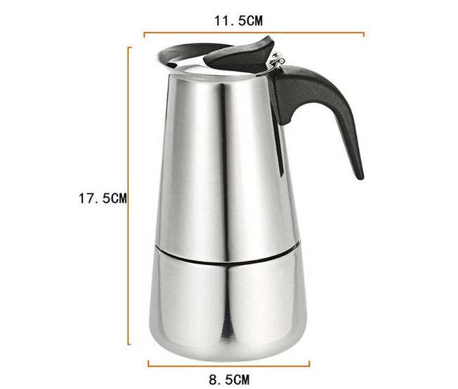 Machine à Café Espresso Maker Cafetière électrique Moka en Acier Inoxydable pour 4 Tasses 200 ml avec Poêle électrique 220V