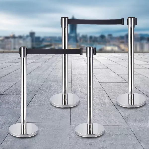 Lot de 4 supports de délimitation en acier inoxydable avec cordon de serrage 200 cm