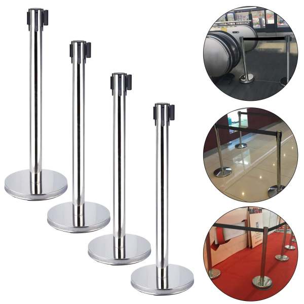 Lot de 4 béquilles pour système de guidage personnel avec sangles noires de 2 m pour hôtel
