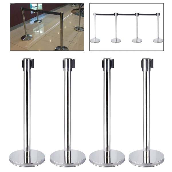 Lot de 4 béquilles pour système de guidage personnel avec sangles noires de 2 m pour hôtel