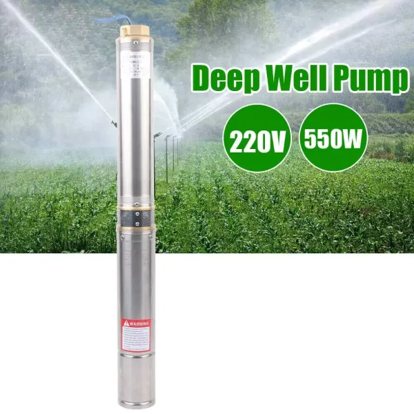 5000L / h pompe de puits profond pompe submersible en acier inoxydable pompe de puits 58m approvisionnement en eau 550W