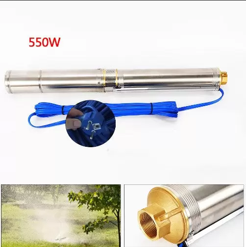 5000L / h pompe de puits profond pompe submersible en acier inoxydable pompe de puits 58m approvisionnement en eau 550W