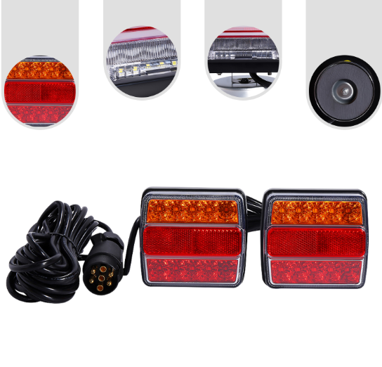Éclairage Lumières 7 Broches Connecteur 2 Pièces LED Feux Arrière Ensemble feu Arrière 12V pour Voiture Remorque feu Arrière Remorque Éclairage Lumières 7 Broches Connecteur 2 Pièces LED Feux Arrière Ensemble feu Arrière 12V pour Voiture Remorque feu Arrière Remorque