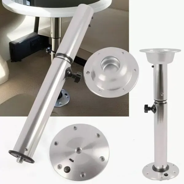Pied de table pour bateau - Hauteur réglable de 565 à 720 mm - En aluminium