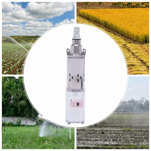 Pompe de puits profonde - 12 V - Solaire -  en acier inoxydable - 1,2 m³/h - Jusqu'à 20 m