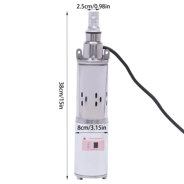 Pompe de puits profonde - 12 V - Solaire -  en acier inoxydable - 1,2 m³/h - Jusqu'à 20 m