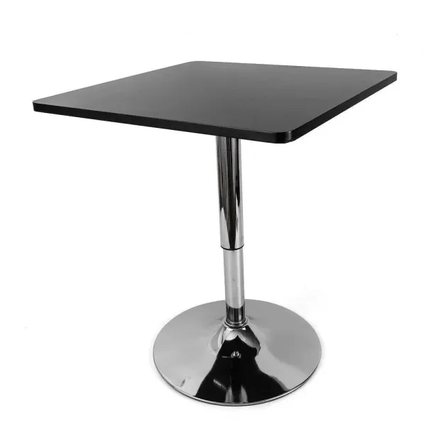 Table de Bar carrée réglable en Hauteur Bristo pour Café Kitchen Home Breakfast Noir