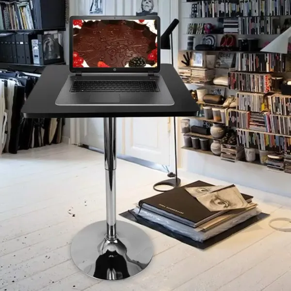 Table de Bar carrée réglable en Hauteur Bristo pour Café Kitchen Home Breakfast Noir Table de Bar carrée réglable en Hauteur Bristo pour Café Kitchen Home Breakfast Noir