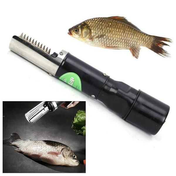 Ecailleur de poisson électrique 120 W - Portable - Batterie en acier inoxydable - Étanche - Rechargeable