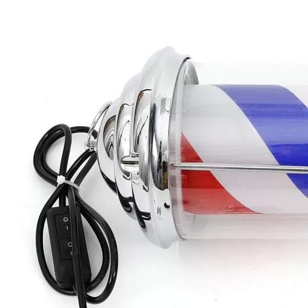 Barber Shop Signe de salon de coiffure Post White Bule Pendentif tournant LED