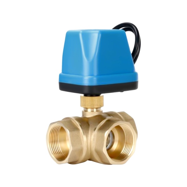 Valve Connection DN32 G1-1/4 Vanne de zone à 3 voies en laiton à boisseau sphérique électrique 6 W