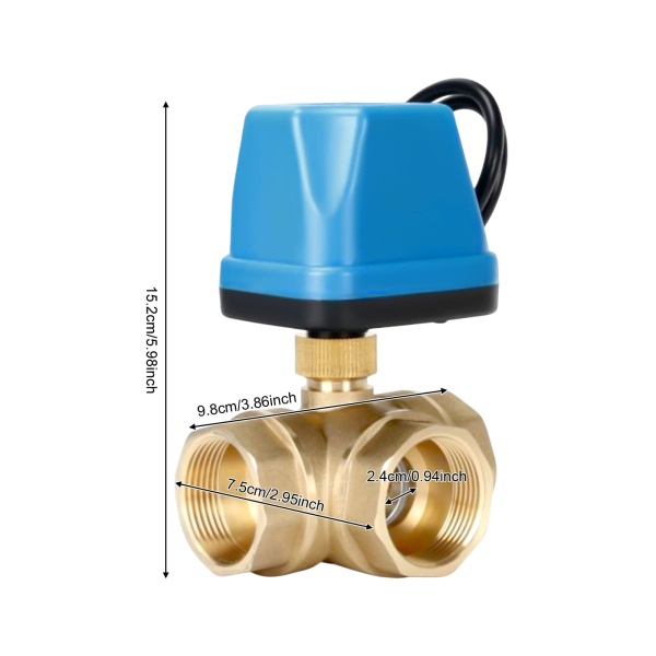 Valve Connection DN32 G1-1/4 Vanne de zone à 3 voies en laiton à boisseau sphérique électrique 6 W