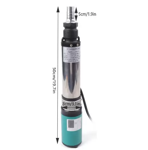 320 W Pompe solaire immergée en acier inoxydable DC 24 V Pompe submersible 25 m 5 m³/h