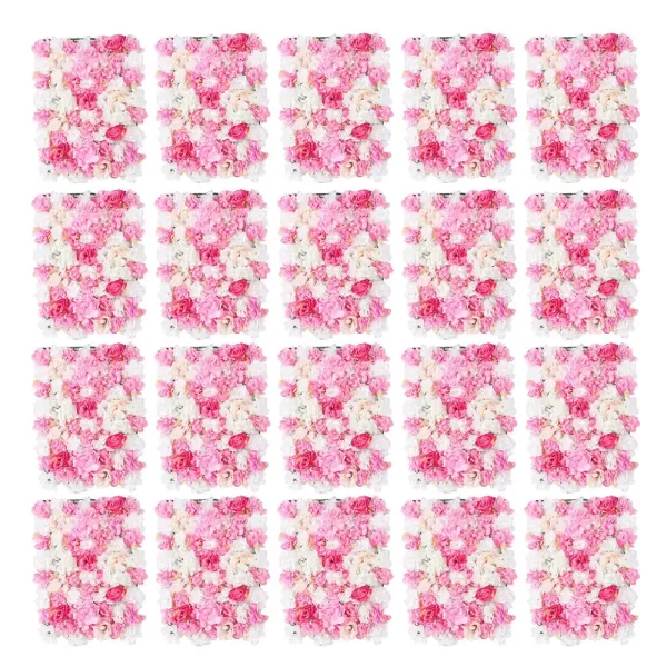 Lot de 20 murs de roses artificiels pour mariage - 40 x 60 cm